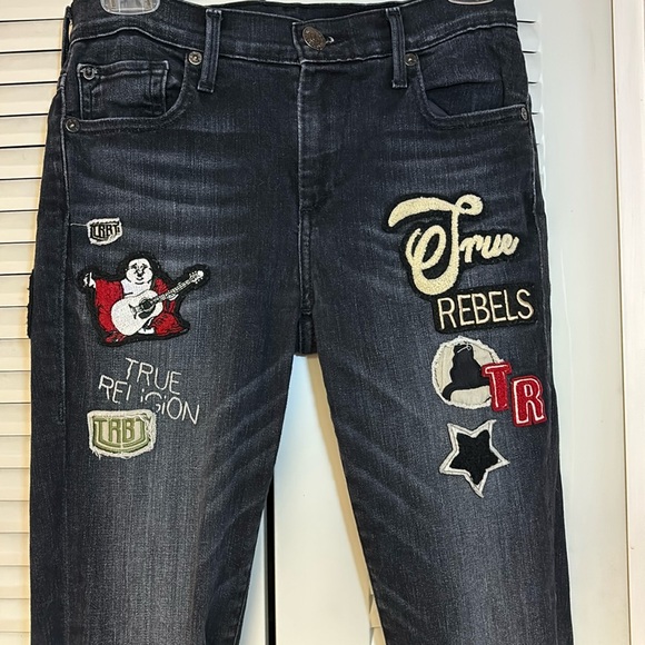 True Religion Halle Super-Skinny Patched Jeans